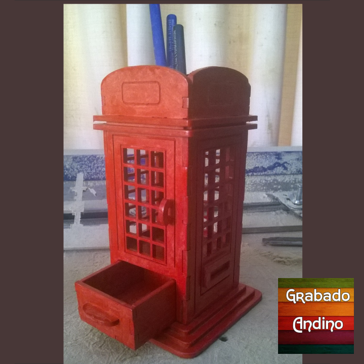 portalápices cabina telefónica inglesa