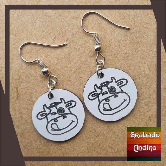 aretes vaca vaquita sonriente