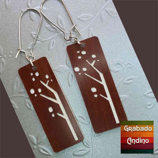 [aret06] aretes ethnicos arbol de la vida rectangulares