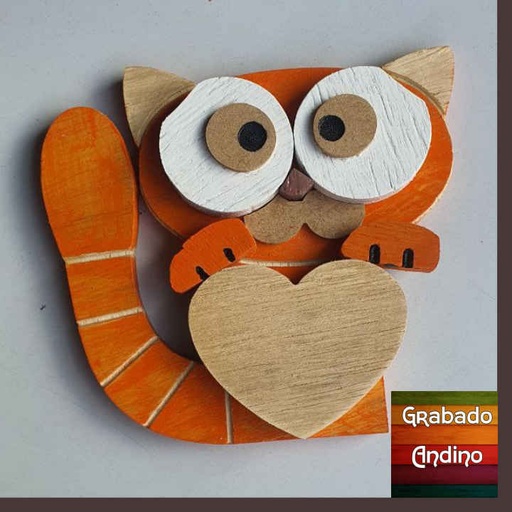 [cuga01] cuadro gato gatito con corazòn
