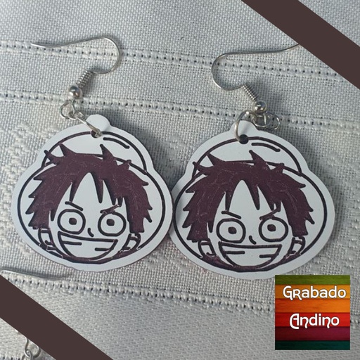 [arva40] aretes one piece - Monkey D Luffy - sombrero de paja